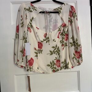 NWT Reformation Rose Blouse